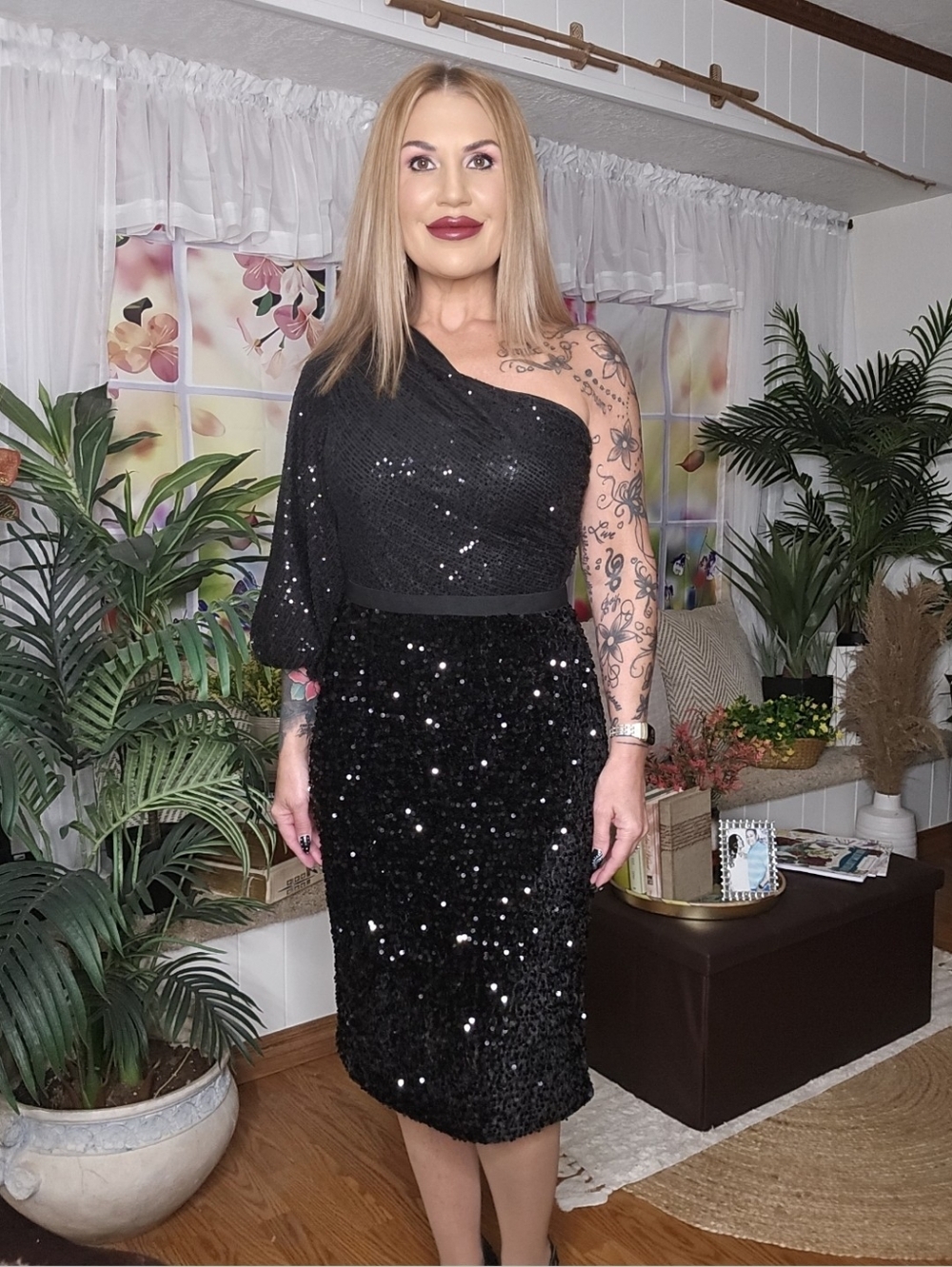 Black Sequin Skirt